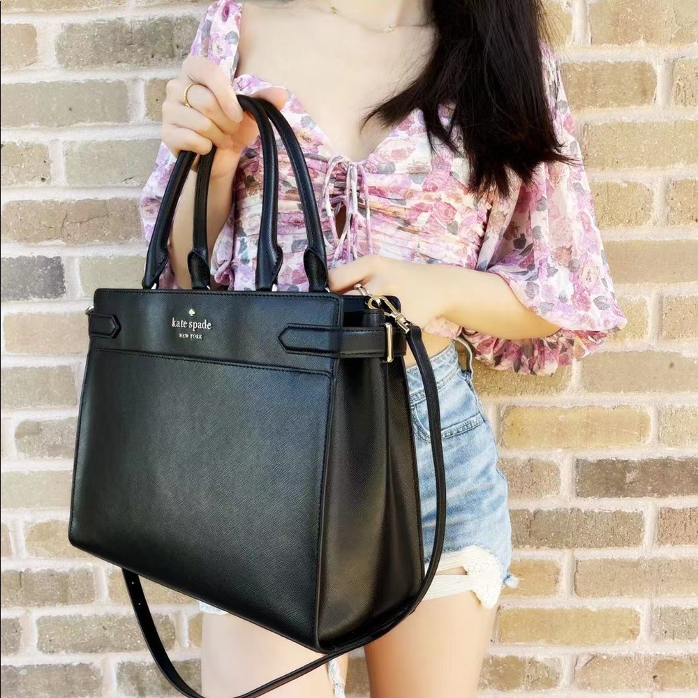 NWT Kate Spade ♠️ Black Satchel & Crossbody - Picture 4 of 5